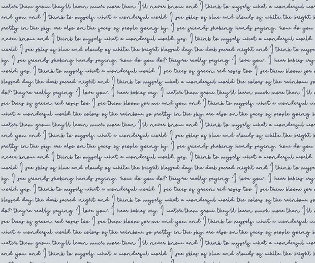 Tecido Gingham Foundry Texto Caligrafia Azul Cinza | Riley Blake