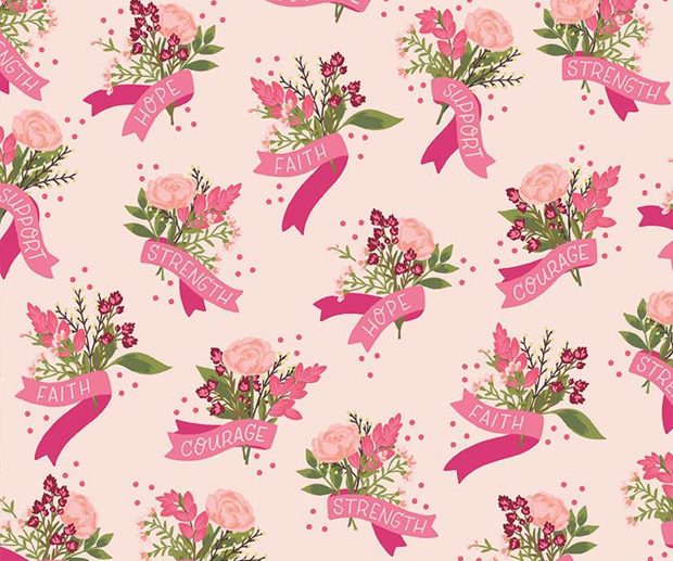Tecido Hope in Bloom Main Bouquet Flores Rosa Blush | Riley Blake