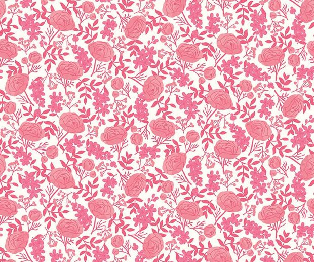 Tecido Hope in Bloom Petals of Courage Floral Branco | Riley Blake