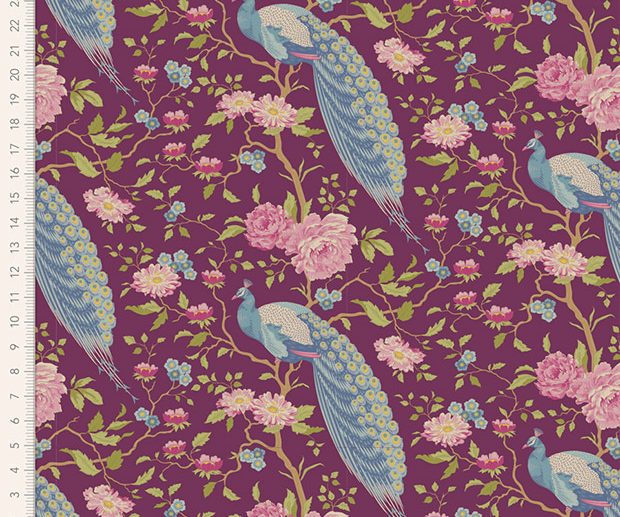 Tecido Pavão Peacock Tree Grape Uva | Tilda