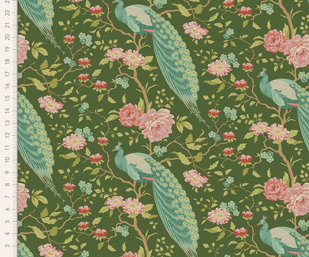 Tecido Pavão Peacock Green Verde | Tilda