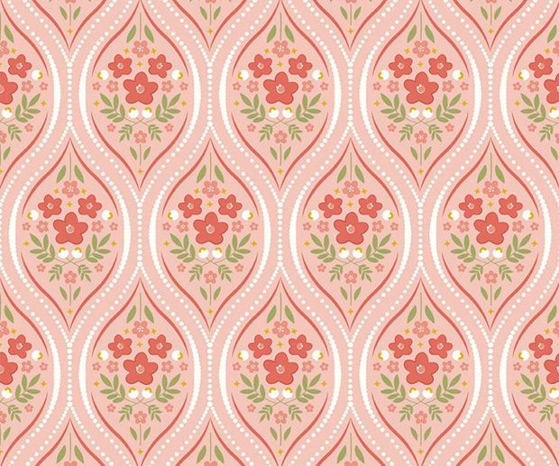 Tecido Primrose Hill Damask Cornucópias Rosa Blush | Riley Blake