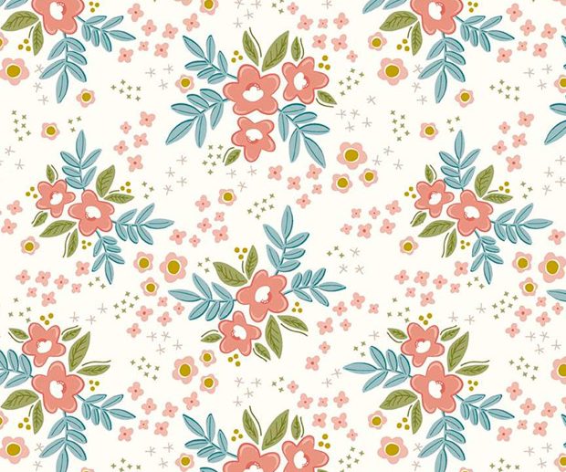 Tecido Primrose Hill Main Floral Creme | Riley Blake