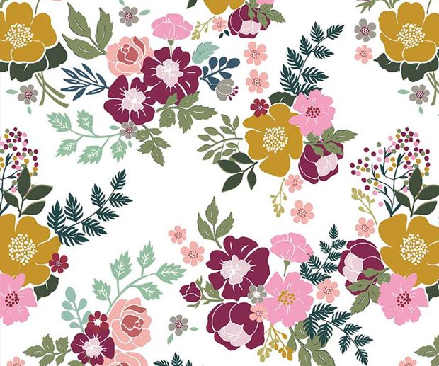 Tecido Whimsical Romance Main Floral Branco | Riley Blake