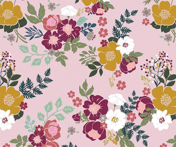 Tecido Whimsical Romance Main Floral Rosa | Riley Blake