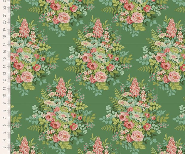 Tecido Whimsyflower Green Verde | Tilda