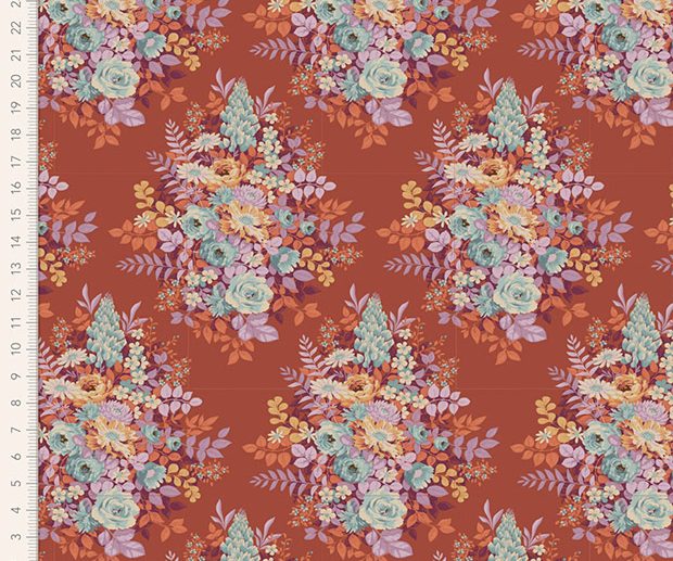 Tecido Whimsyflower Rust Ferrugem | Tilda
