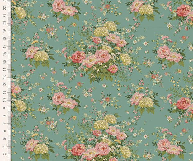 Tecido Wildgarden Teal Jade | Tilda