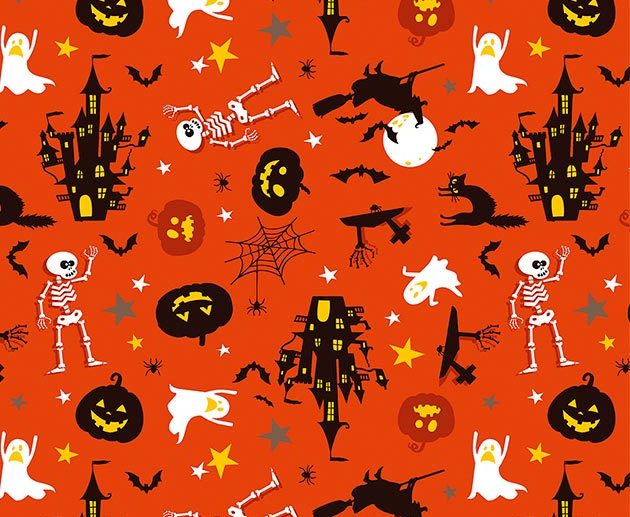 Tecido Scary Halloween Laranja