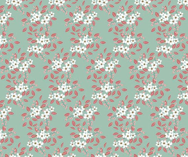 Tecido Whimsical Romance Posies Mint Menta | Riley Blake