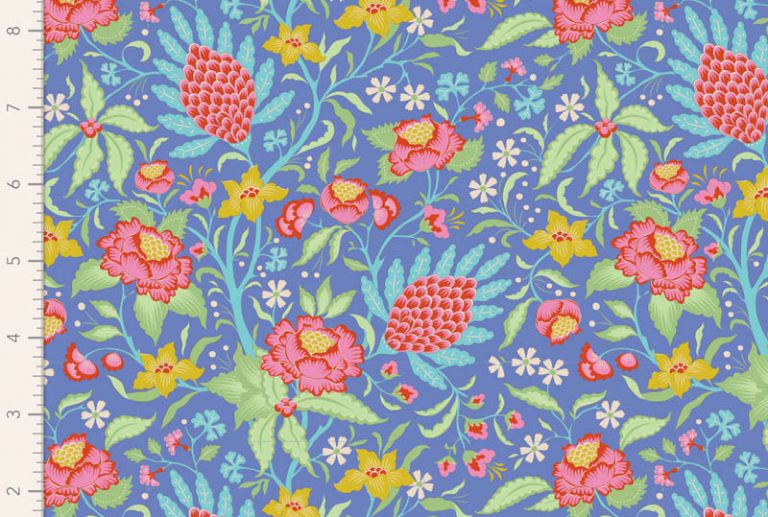 Tecido Bloomsville – Flowertangle Blue