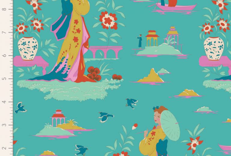 Tecido Bloomsville – Garden Vista Turquoise