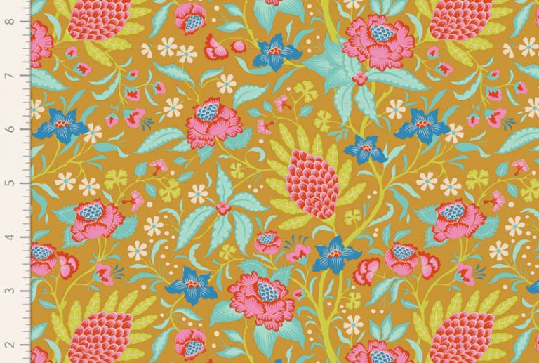 Tecido Bloomsville – Flowertangle Mustard