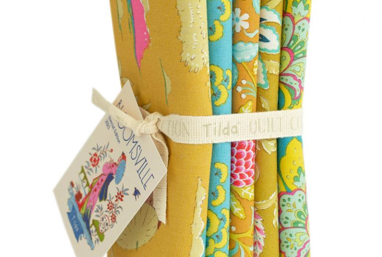 Bloomsville – Fat Quarter Bundle 5 tecidos Corn/Sky, 50 x 55 cm