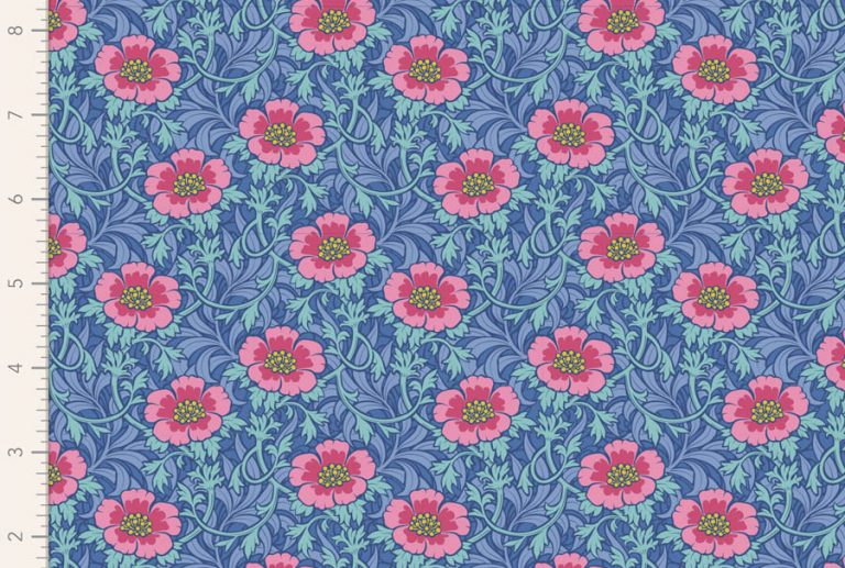 Tecido coleçãoHibernation_Winterrose Blue